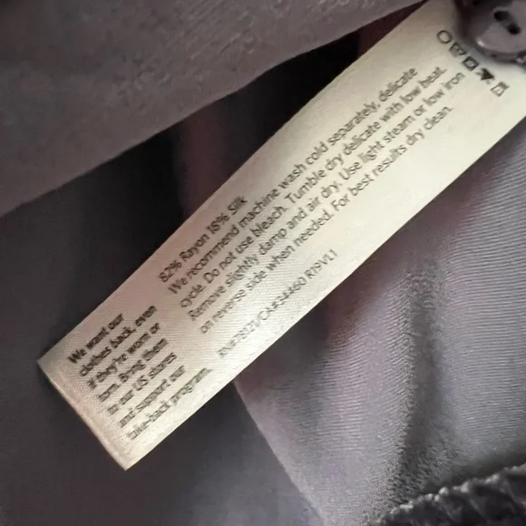 EUC— Eileen Fisher Purple Crushed Velvet Top With 3/4 Sleeves - Picture 4 of 8